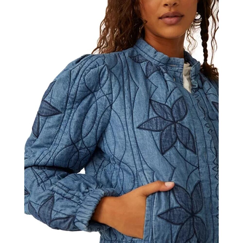 Free People Quinn Quilted blue jacket size XL - Picture 5 of 9